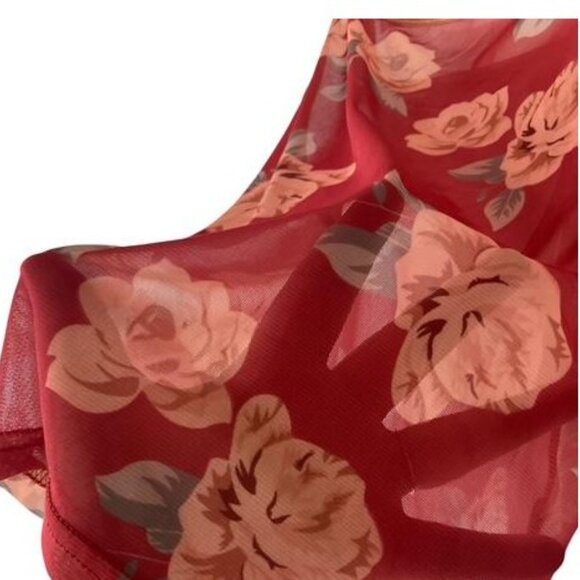 Sheer Floral Short Tank Top - Picture 3 of 3